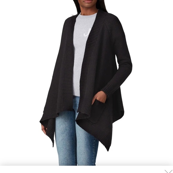 kaufman franco Sweaters - KAUFMAN FRANCO | Loose heavy black ribbed cotton cardigan Sz Small